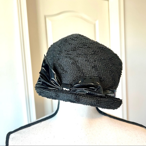 Vintage MARK III Black Bowler Hat With Bow Accent - Picture 10 of 15